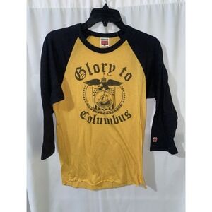 Homage Glory To Columbus Crew MLS Soccer 3/4 Sleeve Raglan Shirt Small